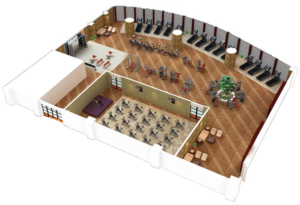 500平方健身房配置方案-广西KS体育直播体育健身器材有限公司