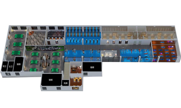 1200平方健身房配置方案-广西KS体育直播体育健身器材有限公司